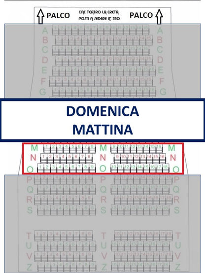 Spettacolo Domenica 17 Maggio 2026 inizio ore 11.30 - Posto a sedere Fila dalla M alla O